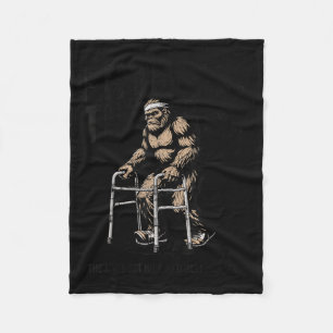 Old Bigfoot Sasquatch Physical Therapy Funny Fleece Blanket