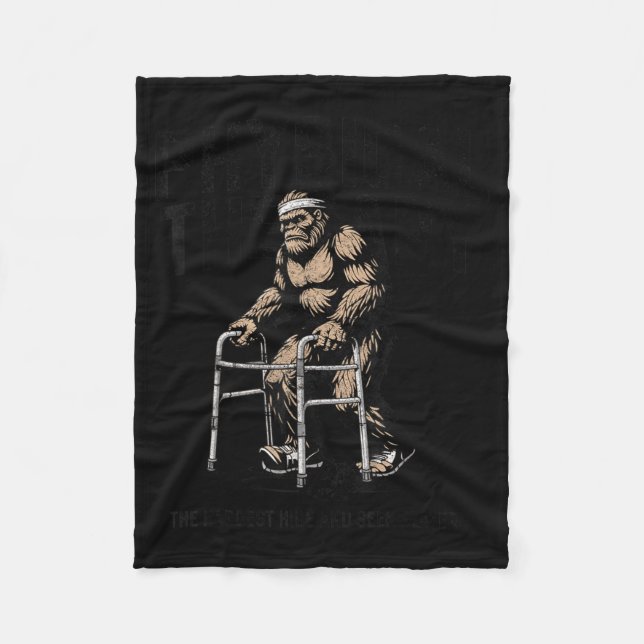 Old Bigfoot Sasquatch Physical Therapy Funny Fleece Blanket (Front)