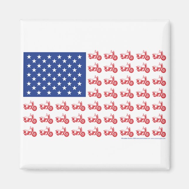 OLD-BIKE-FLAG-TEE MAGNET (Front)