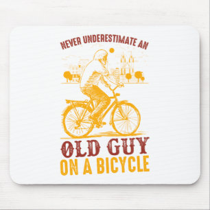 Old Biker Design   Bicycle   never underestimate  Mouse Pad