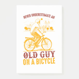 Old Biker Design Bicycle never underestimate Post-it Notes