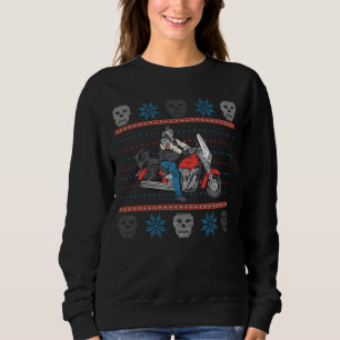 Old Biker Skulls Motorcycle Ugly Christmas Sweater