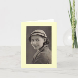 Old black and white photo of beautiful 1930’s la card