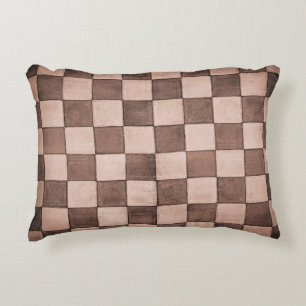 Old black and white tiled stone wall texture backg decorative cushion