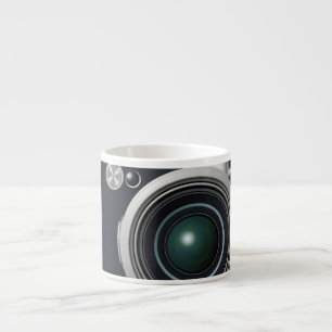 Old black camera espresso cup