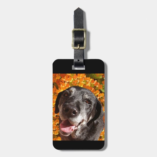 Old Black Labrador Luggage Tag (Front Vertical)