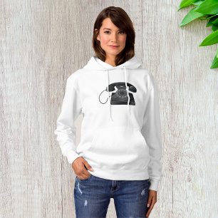 Old Black Phone Womens Hoodie