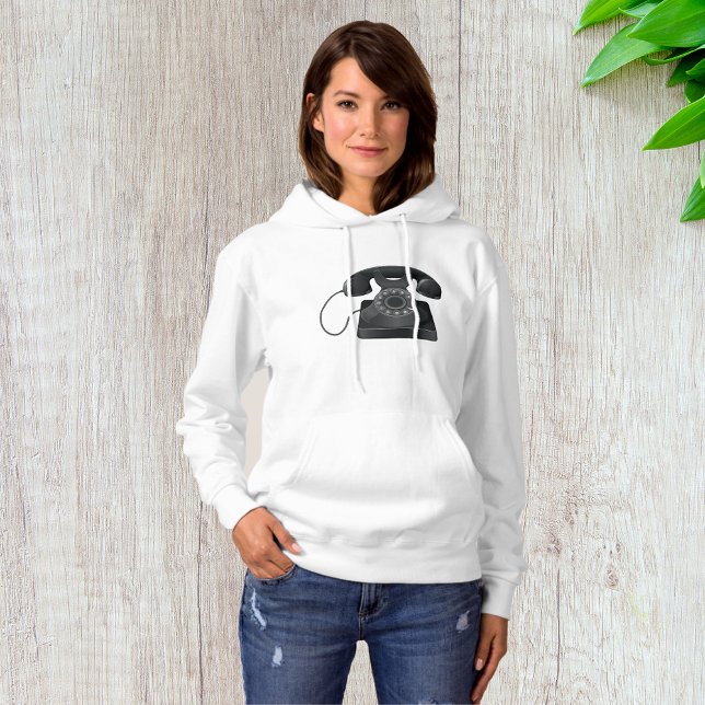 Old Black Phone Womens Hoodie (Creator Uploaded)