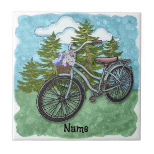 Old Blue Bike Bicycle Tile