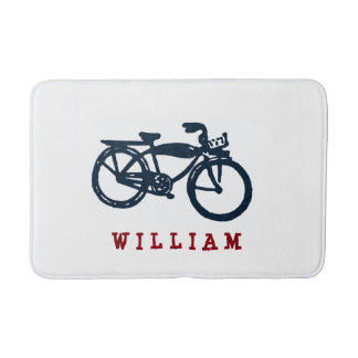 Old blue bike custom bathmat
