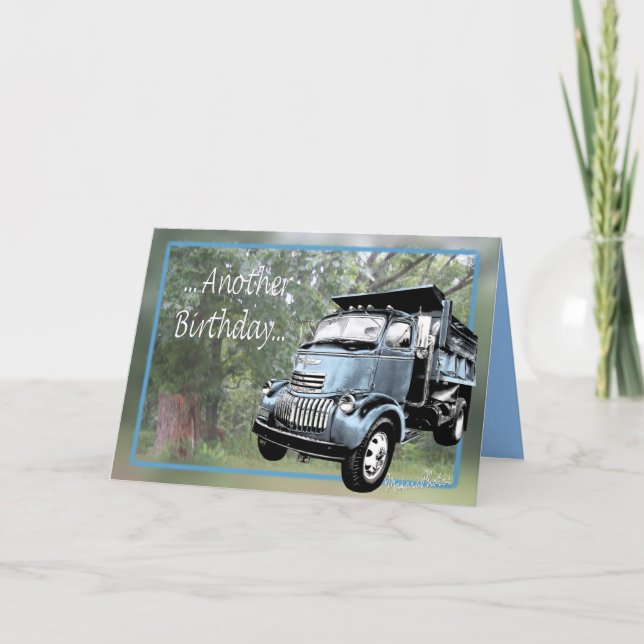 Old Blue dumptruck-customise Card (Front)