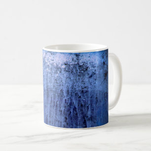 Old blue window at night coffee mug