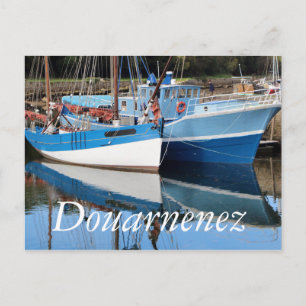 Old boats in Douarnenez harbour Postcard