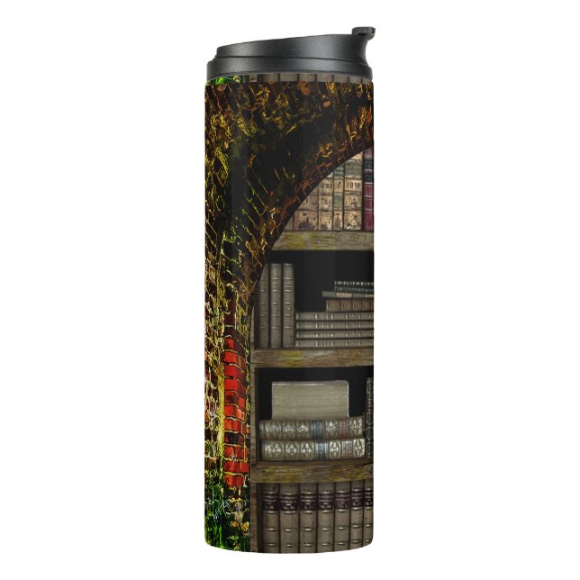 Old Book Library Thermal Tumbler (Rotated Left)