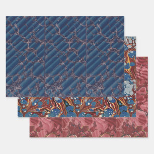 Old Book Marbling Wrapping Paper Sheet