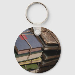 Old book stack key ring