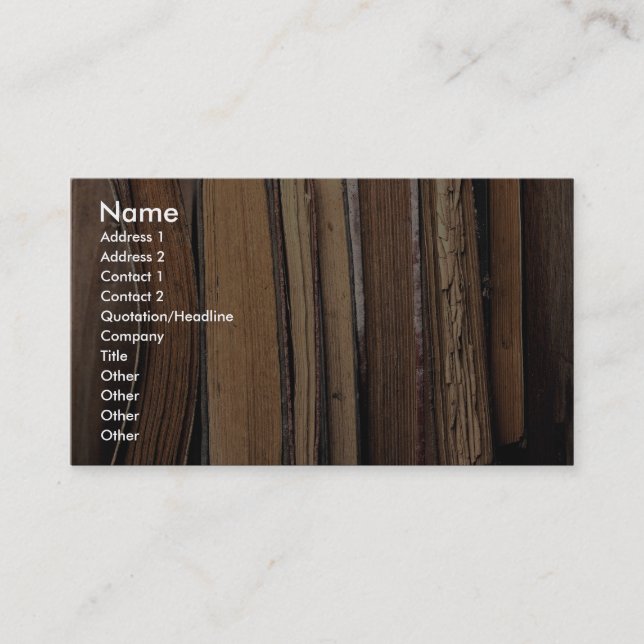 Old books business card (Front)