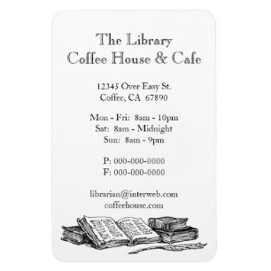 Old Books Restaurant or Bookstore Custom 4" x 6" Magnet
