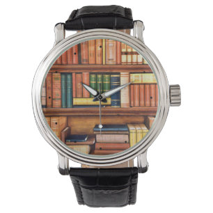 Old Books Vintage Library Bookshelf Watch