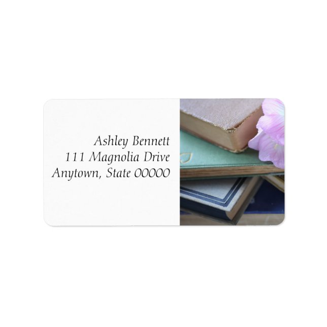 Old books with pink flowers label (Front)