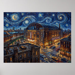 Old Boston Garden and North Station Beneath a Van Poster