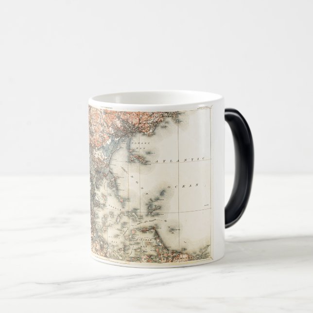 Old Boston Vintage Topographical Magic Mug (Front Right)