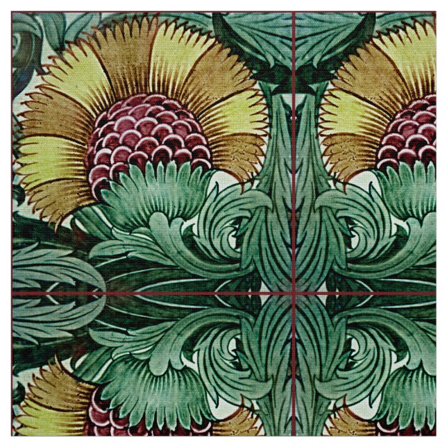 Old Botanical Victorian Design For Textiles Fabric (Swatch)