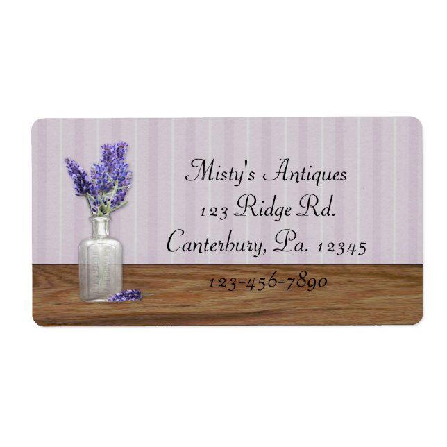 Old Bottle Of Lavender Label Business Label (Front)