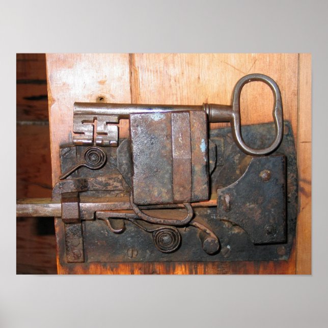 Old Brass Door Lock Poster (Front)