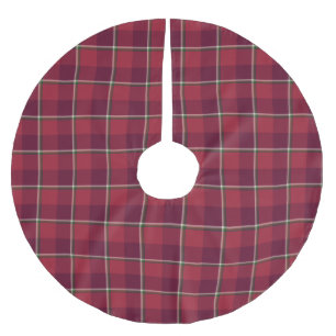 Old Brick and Cab Sav Plaid Christmas Brushed Polyester Tree Skirt