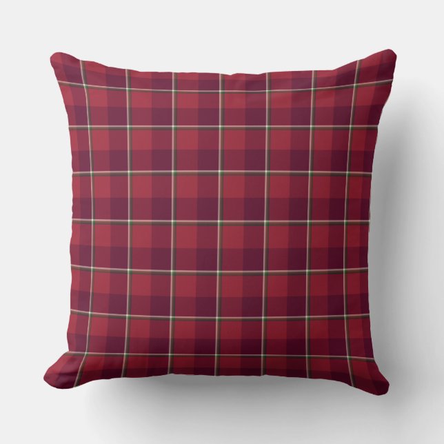 Old Brick and Cab Sav Plaid Cushion (Front)