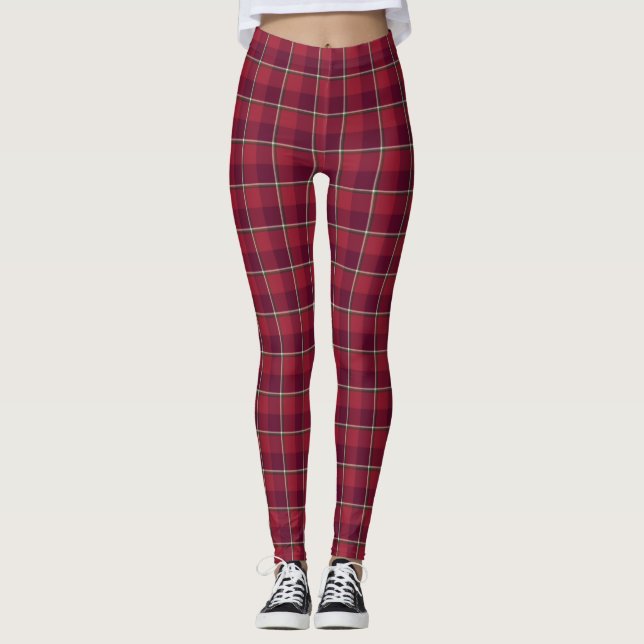 Old Brick and Cab Sav Plaid Leggings (Front)