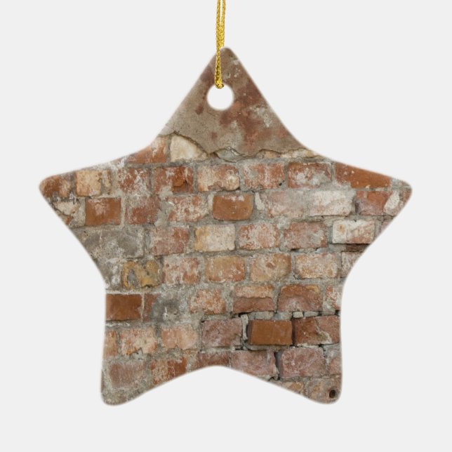Old Brick Wall Ceramic Tree Decoration (Front)