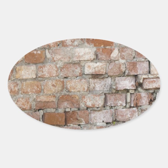 Old Brick Wall Oval Sticker (Front)