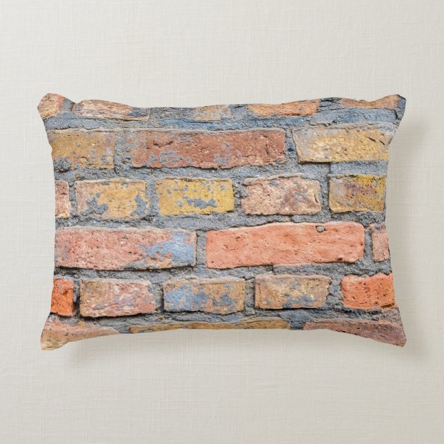 Old brick wall texture backgroundarchitecture, bac decorative cushion (Front)
