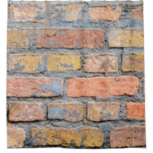 Old brick wall texture backgroundarchitecture, bac shower curtain