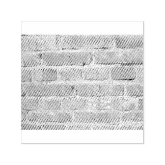 Old brick wall with peeling cladding self-inking stamp