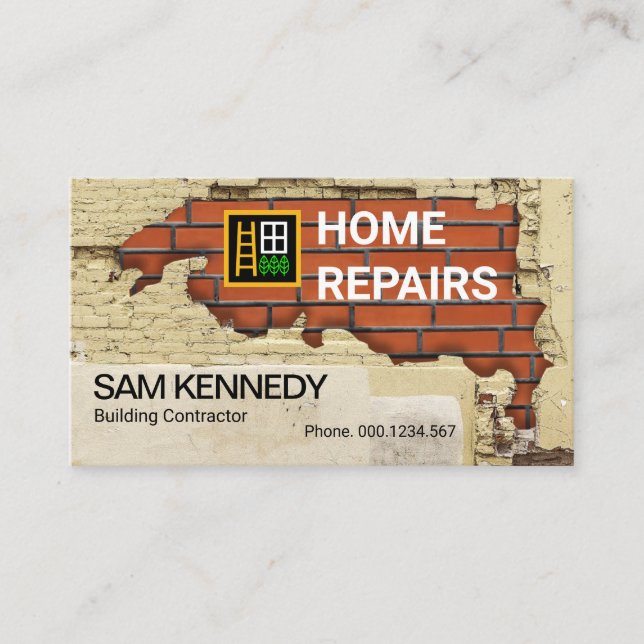Old Brickwork Masonry Works Construction Business Card (Front)