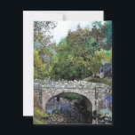 OLD BRIDGE OVER RIVER POSTCARD<br><div class="desc">An art design of an old bridge over a river in Wales.</div>