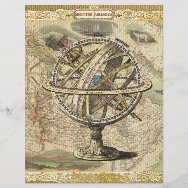 Old British America Explore Polar Bear Compass Map (Front)