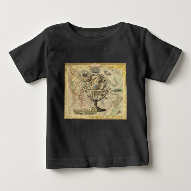 Old British America Explore Polar Bear Compass Map Baby T-Shirt (Front)