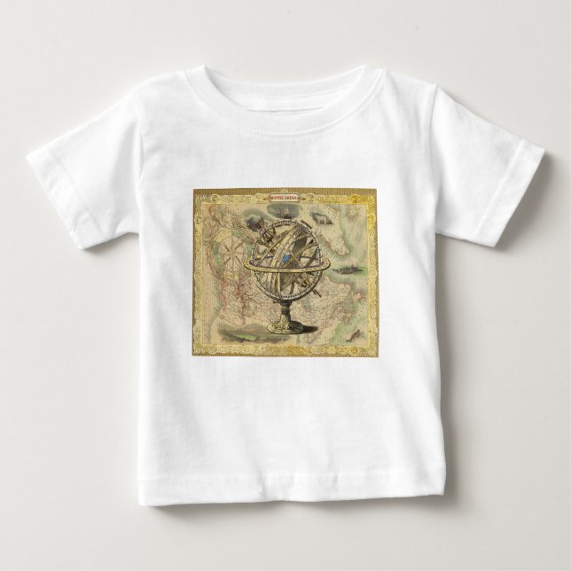 Old British America Explore Polar Bear Compass Map Baby T-Shirt (Front)