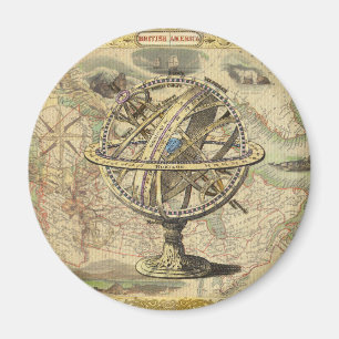 Old British America Explore Polar Bear Compass Map Magnet