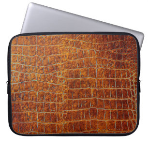 Old brown animal leather texture laptop sleeve