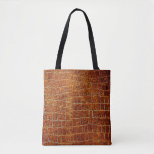 Old brown animal leather texture tote bag