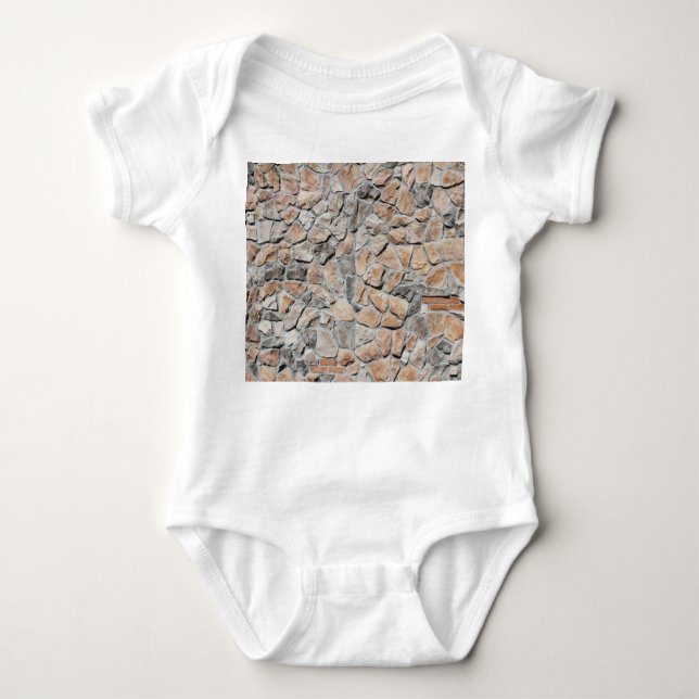 Old Brown Castle Stone Texture Baby Bodysuit (Front)