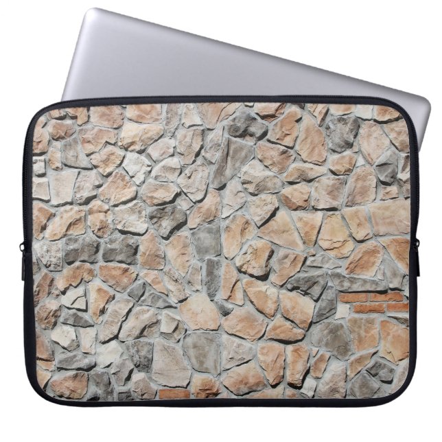 Old Brown Castle Stone Texture Laptop Sleeve (Front)