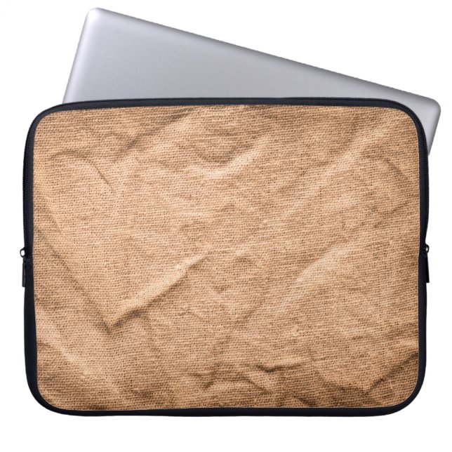 Old brown cloth background laptop sleeve (Front)