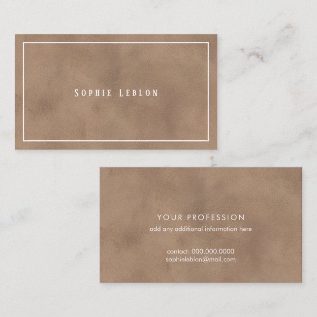 Old-Brown Contact Cards with Modern Serif Name (Front/Back)