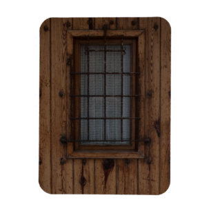 Old Brown Knotty Wooden Door Magnet